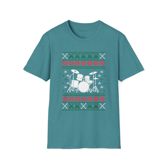 Drumset Ugly Christmas Sweater Short Sleeve Shirt