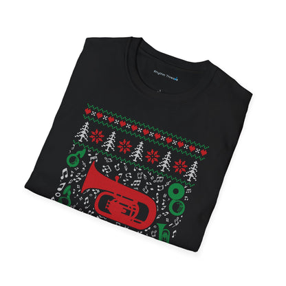 Joy Tuba World Tuba Ugly Christmas Sweater T-Shirt