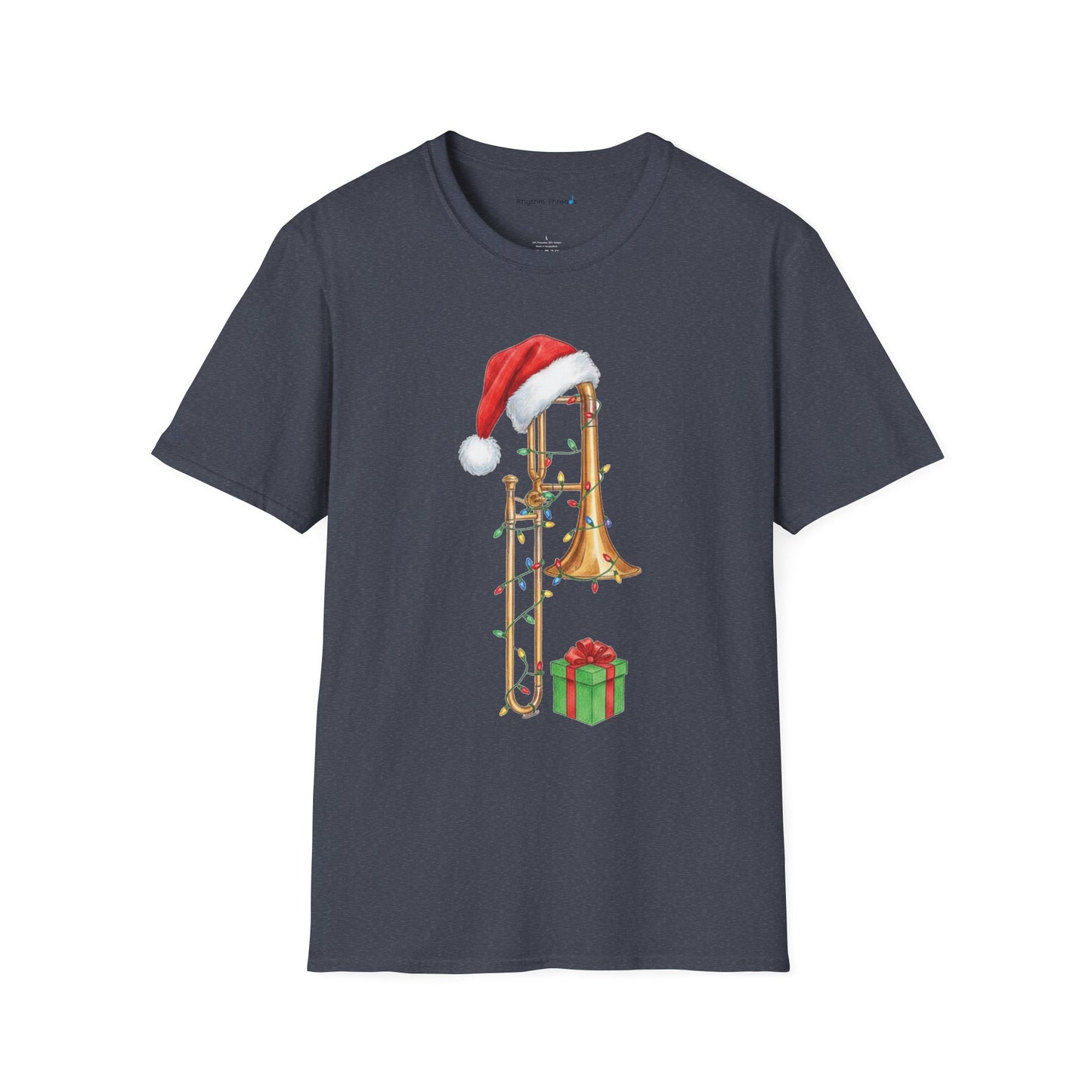 Trombone Christmas Light Santa Hat Shirt