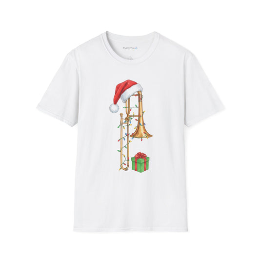 Trombone Christmas Light Santa Hat Shirt