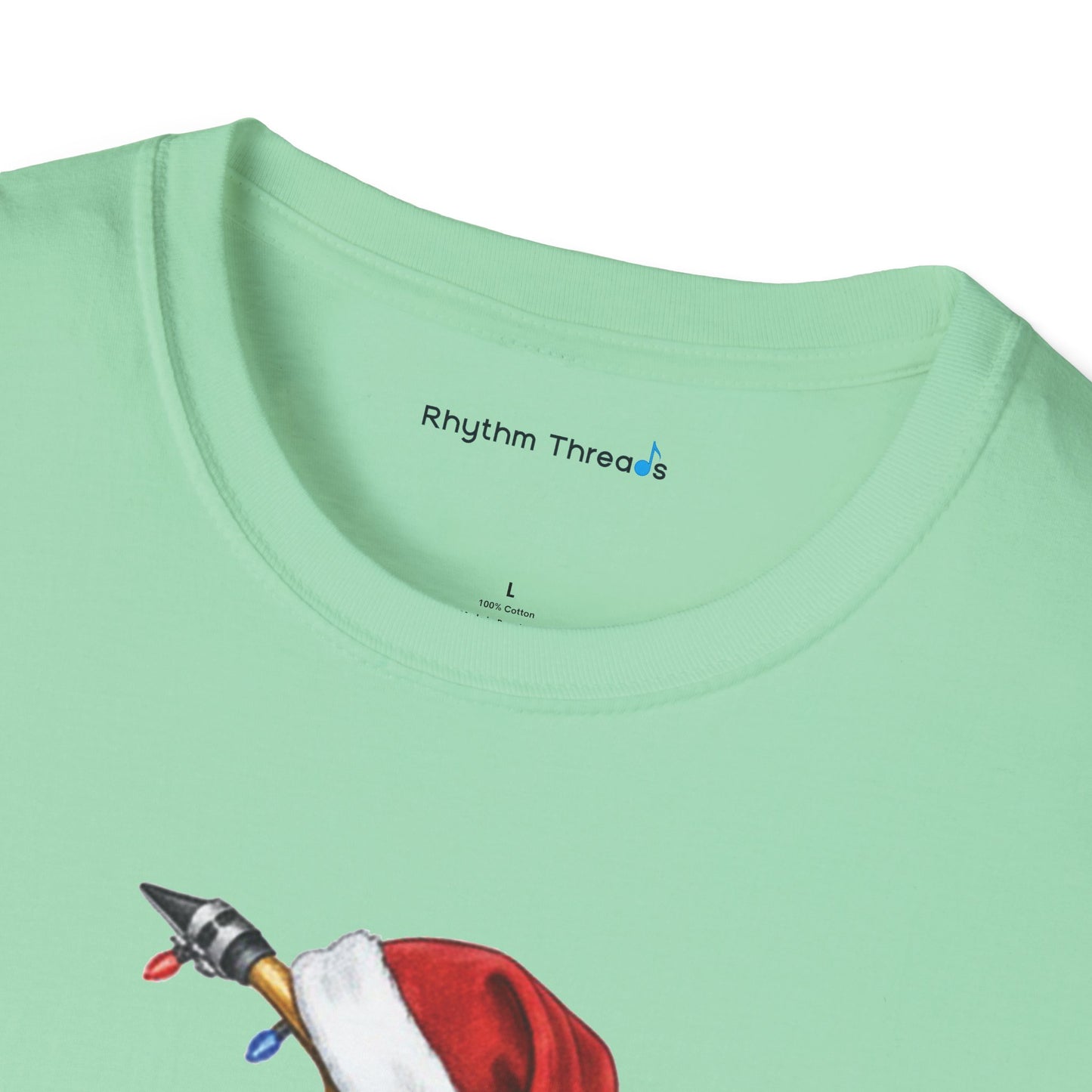 Saxophone Christmas Light Santa Hat Shirt