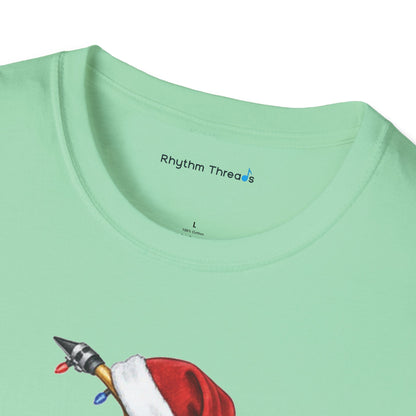 Saxophone Christmas Light Santa Hat Shirt