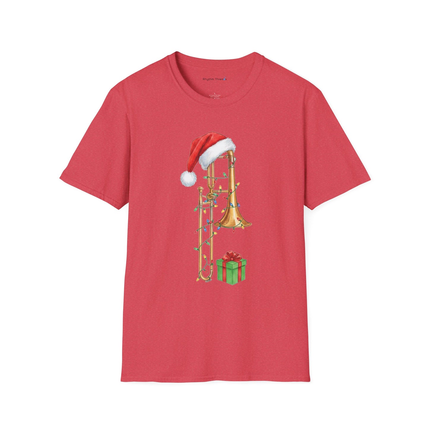 Trombone Christmas Light Santa Hat Shirt