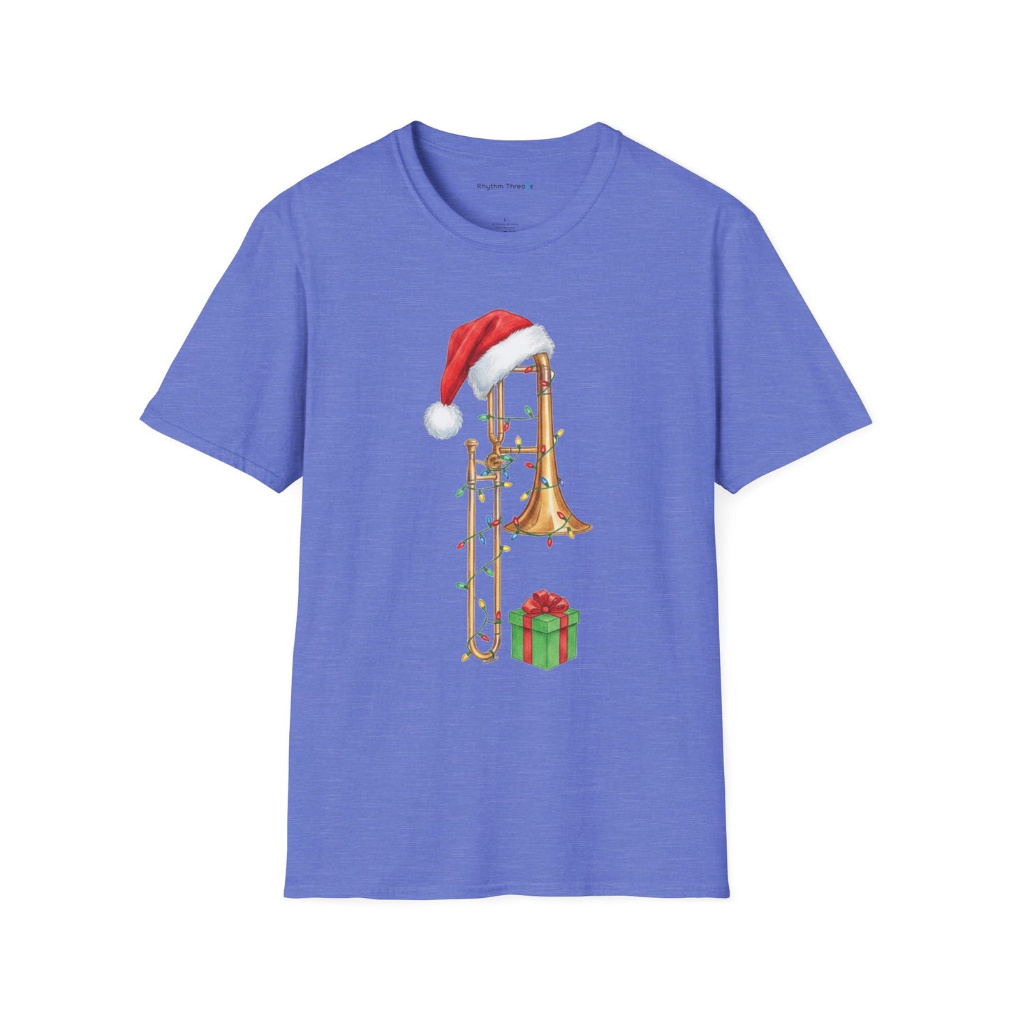 Trombone Christmas Light Santa Hat Shirt