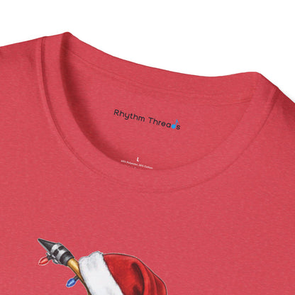 Saxophone Christmas Light Santa Hat Shirt