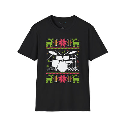 Drumset Ugly Christmas Sweater Short Sleeve Shirt