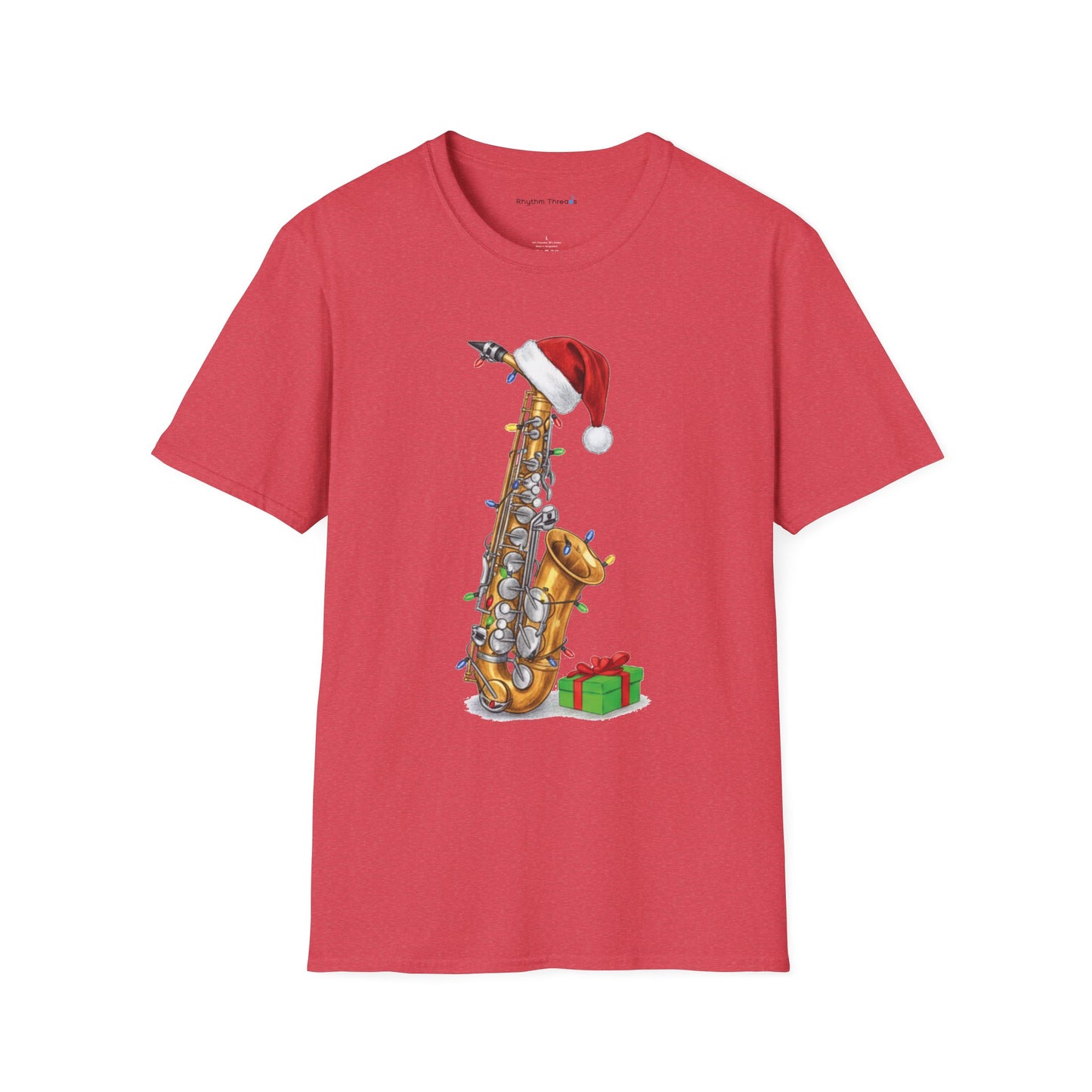 Saxophone Christmas Light Santa Hat Shirt