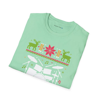 Drumset Ugly Christmas Sweater Short Sleeve Shirt
