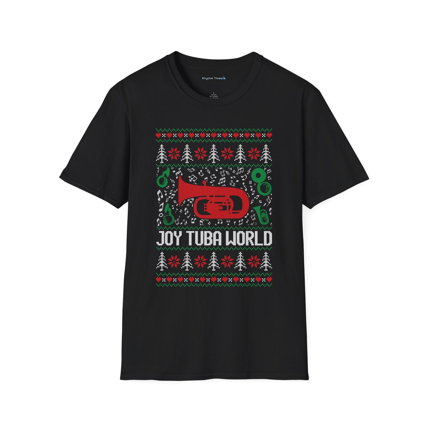 Joy Tuba World Tuba Ugly Christmas Sweater T-Shirt