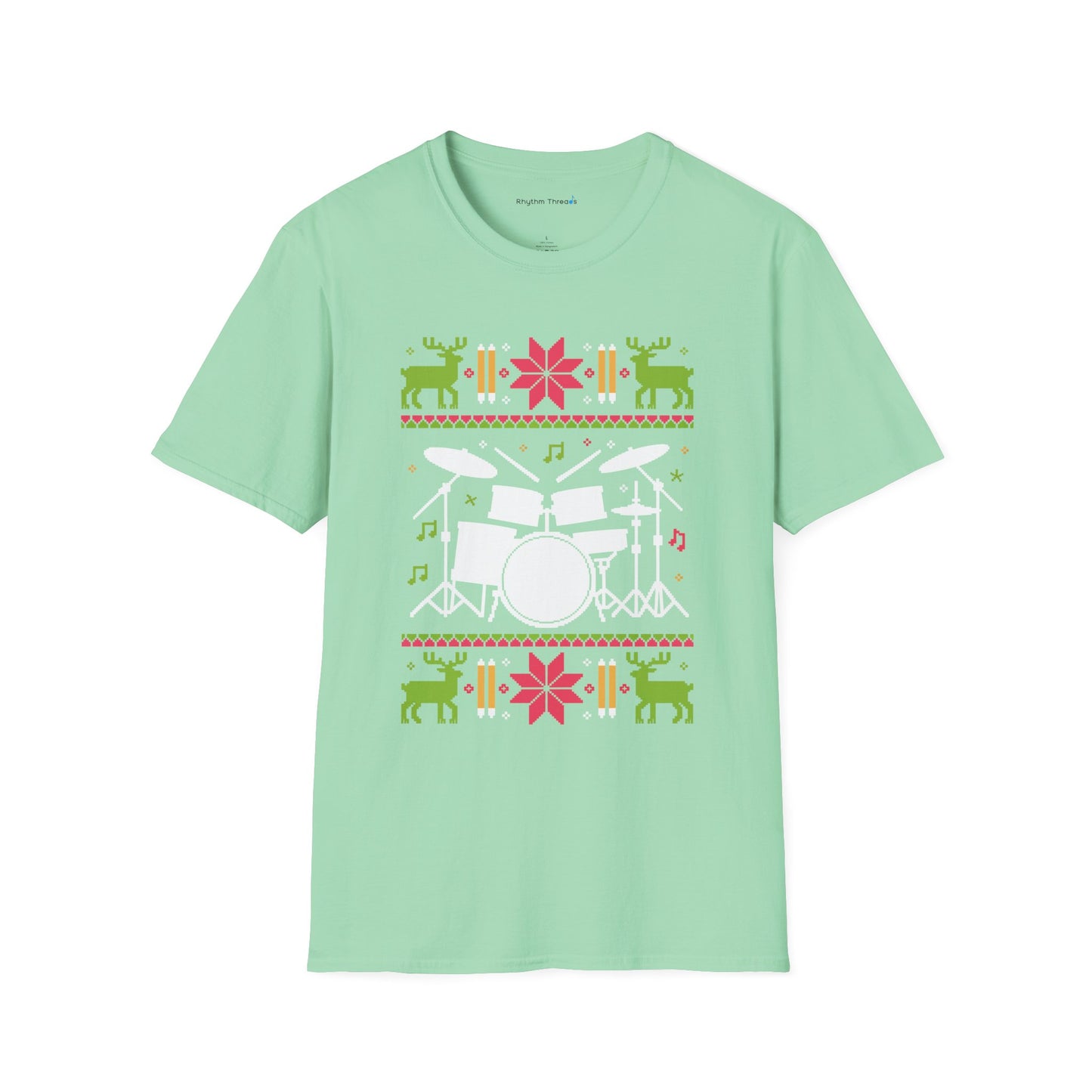 Drumset Ugly Christmas Sweater Short Sleeve Shirt