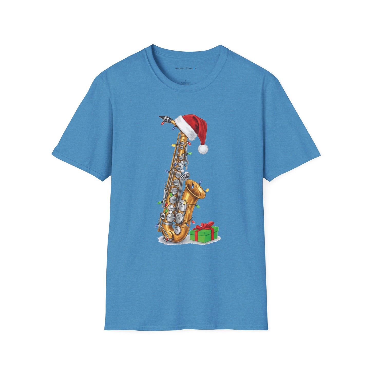 Saxophone Christmas Light Santa Hat Shirt