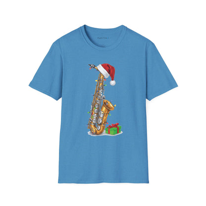 Saxophone Christmas Light Santa Hat Shirt
