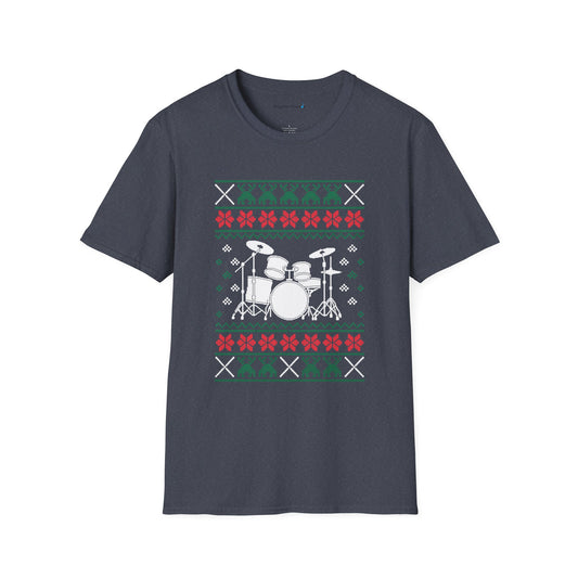 Drumset Ugly Christmas Sweater Short Sleeve Shirt
