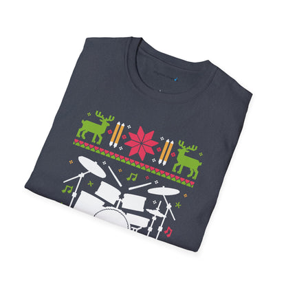 Drumset Ugly Christmas Sweater Short Sleeve Shirt