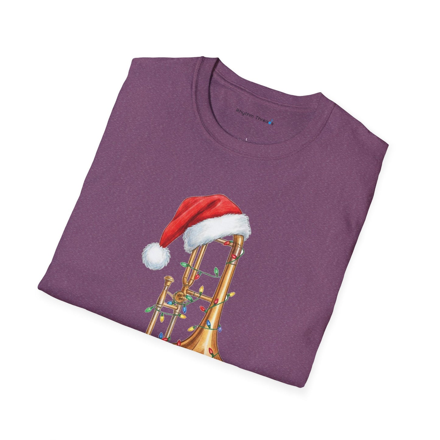 Trombone Christmas Light Santa Hat Shirt