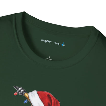 Saxophone Christmas Light Santa Hat Shirt