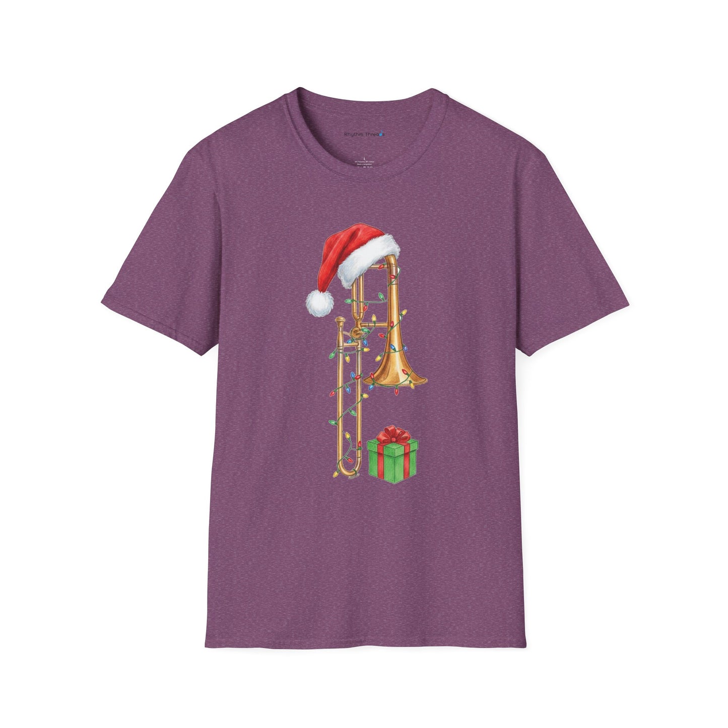 Trombone Christmas Light Santa Hat Shirt