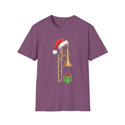 Trombone Christmas Light Santa Hat Shirt