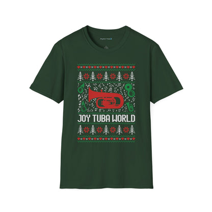 Joy Tuba World Tuba Ugly Christmas Sweater T-Shirt
