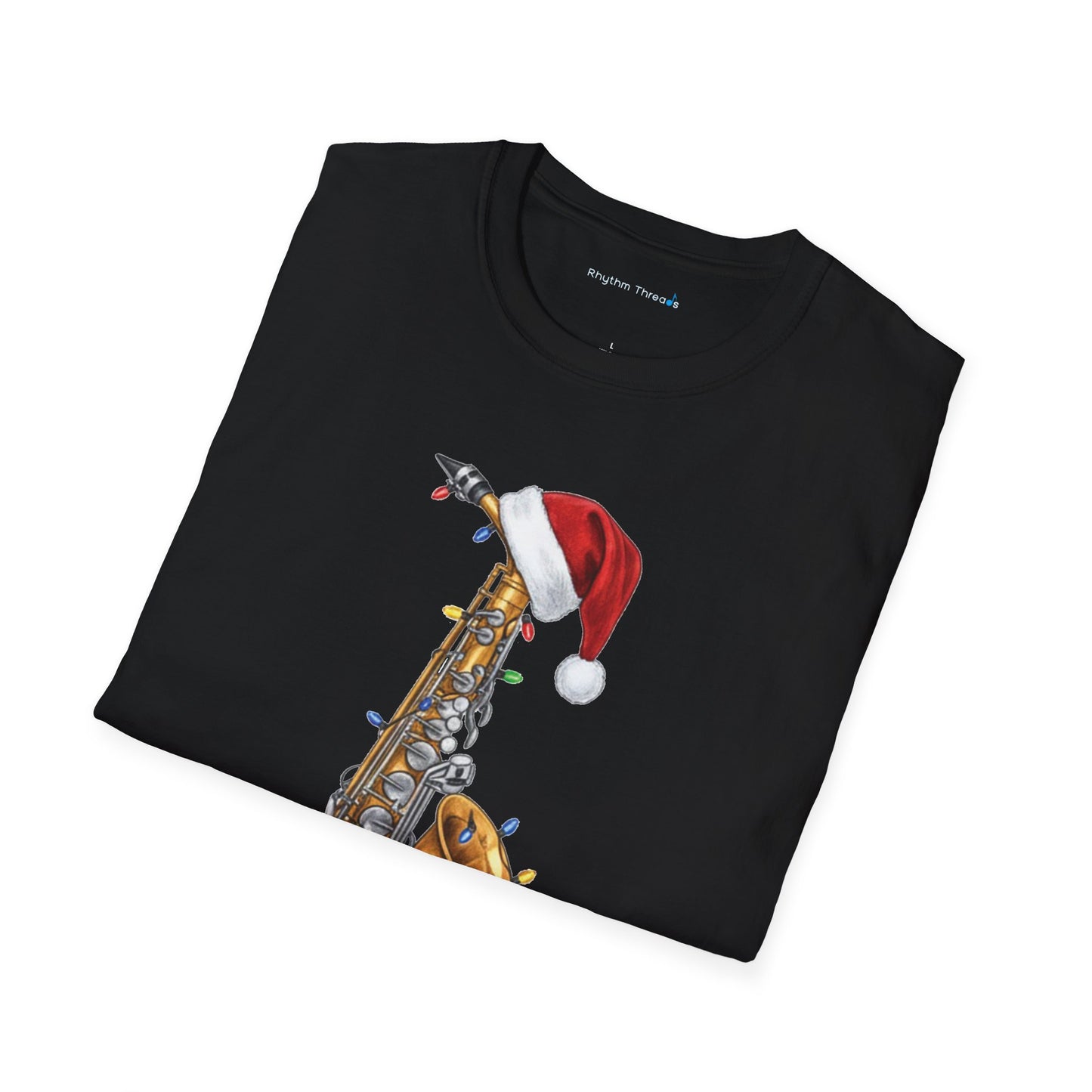 Saxophone Christmas Light Santa Hat Shirt