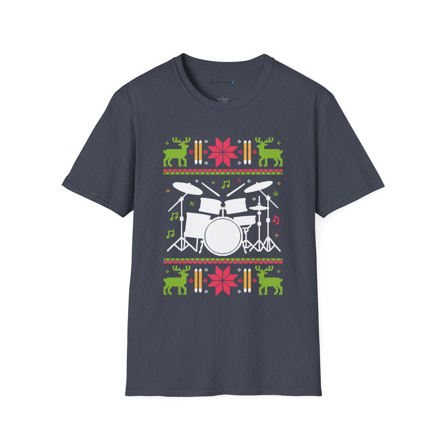 Drumset Ugly Christmas Sweater Short Sleeve Shirt