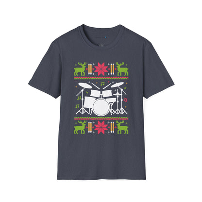 Drumset Ugly Christmas Sweater Short Sleeve Shirt