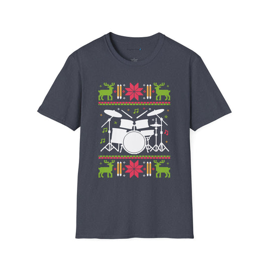 Drumset Ugly Christmas Sweater Short Sleeve Shirt