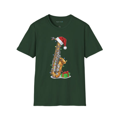 Saxophone Christmas Light Santa Hat Shirt