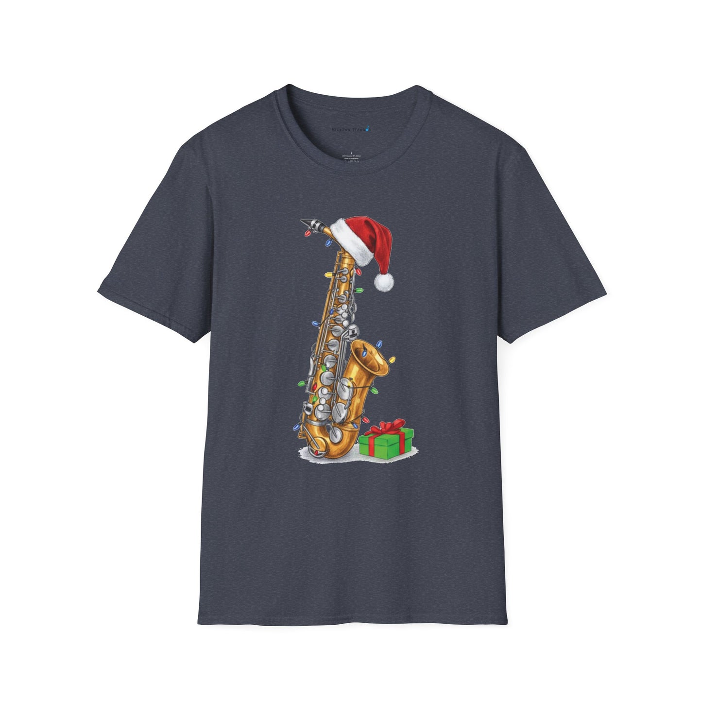 Saxophone Christmas Light Santa Hat Shirt