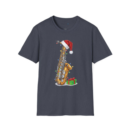Saxophone Christmas Light Santa Hat Shirt
