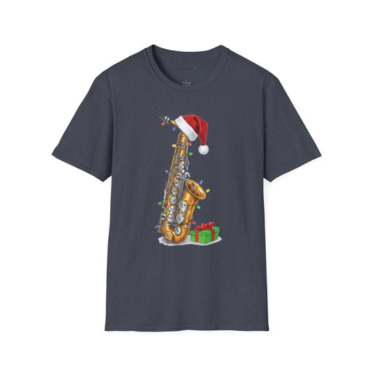 Saxophone Christmas Light Santa Hat Shirt