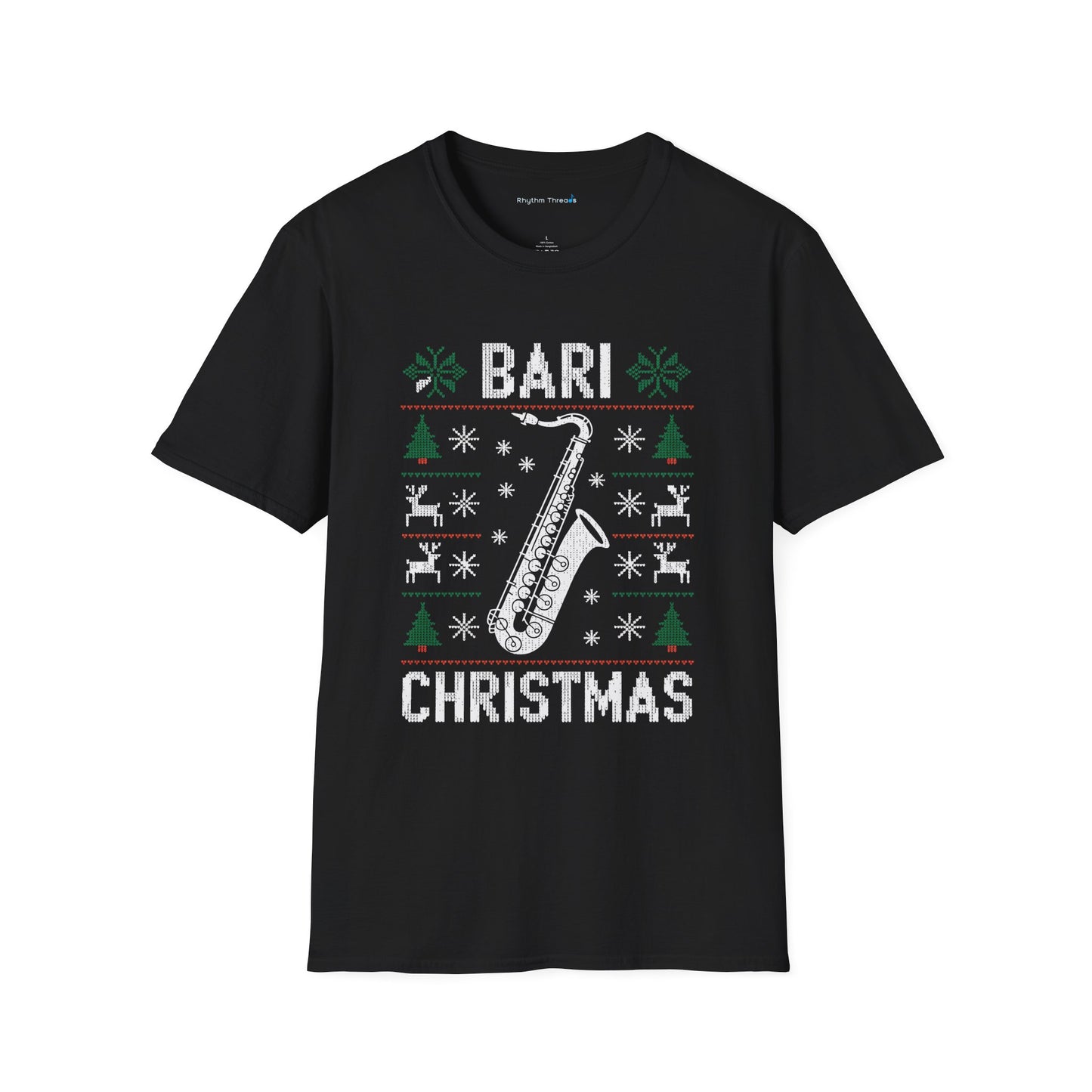 Bari Christmas Saxophone Ugly Christmas Shirt