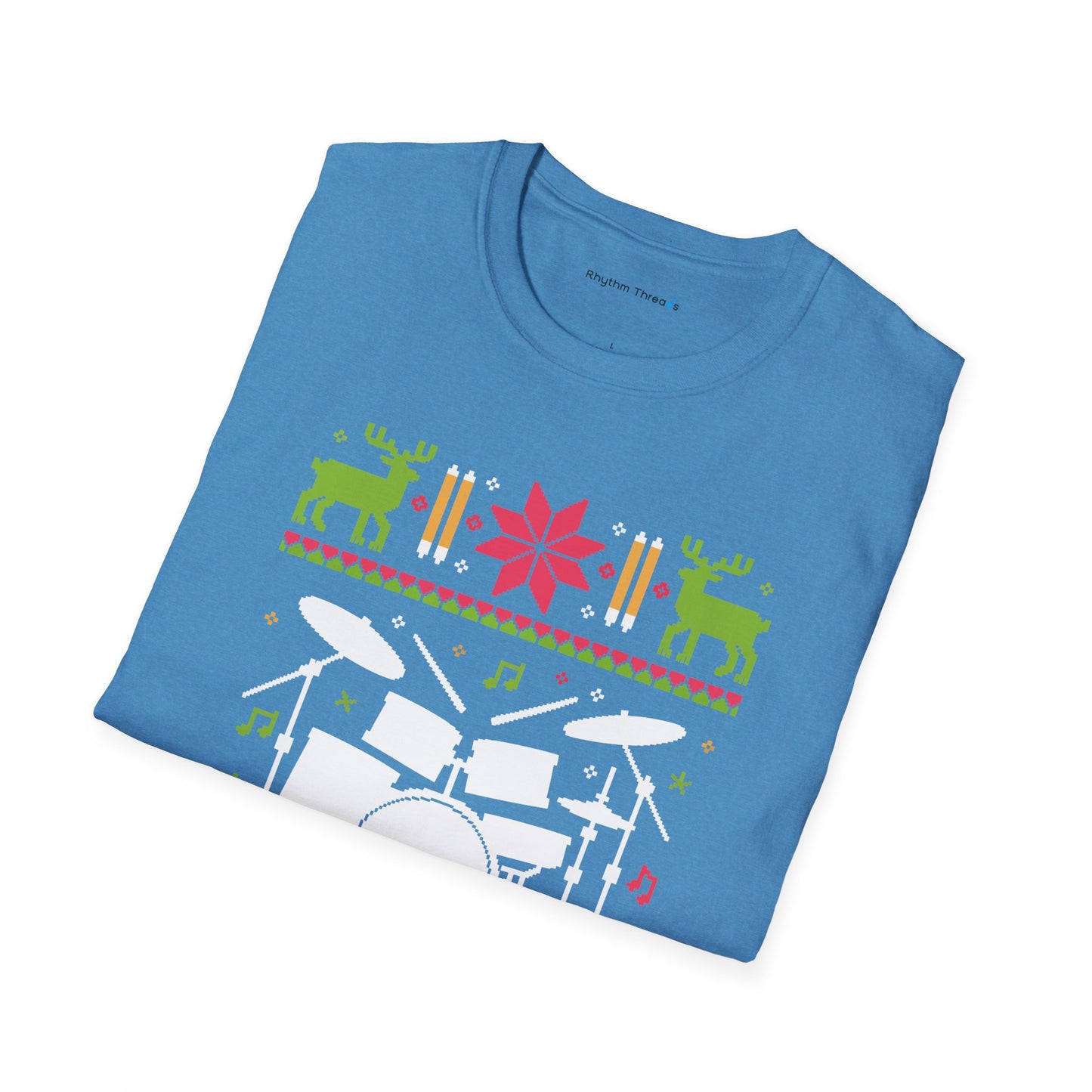 Drumset Ugly Christmas Sweater Short Sleeve Shirt