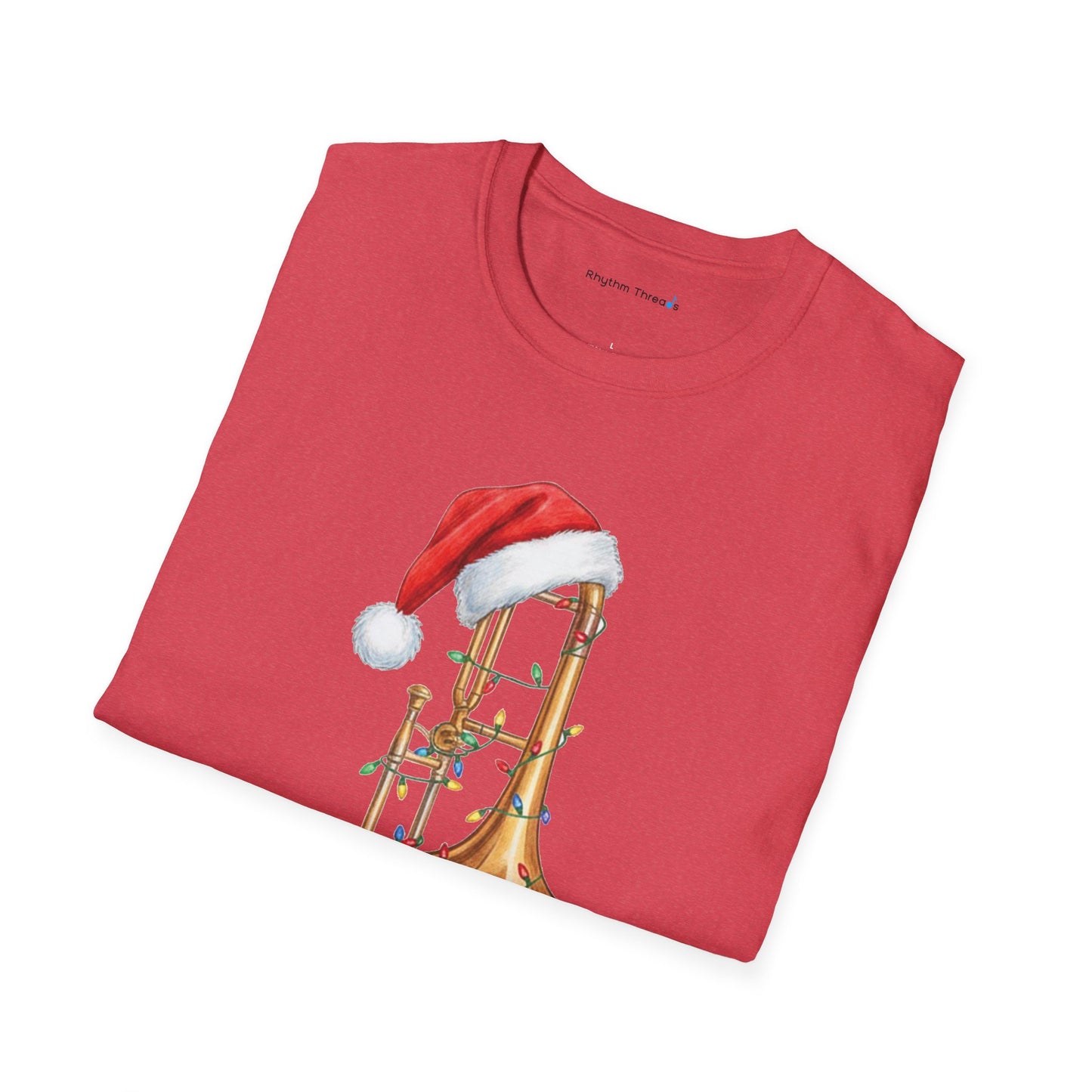 Trombone Christmas Light Santa Hat Shirt