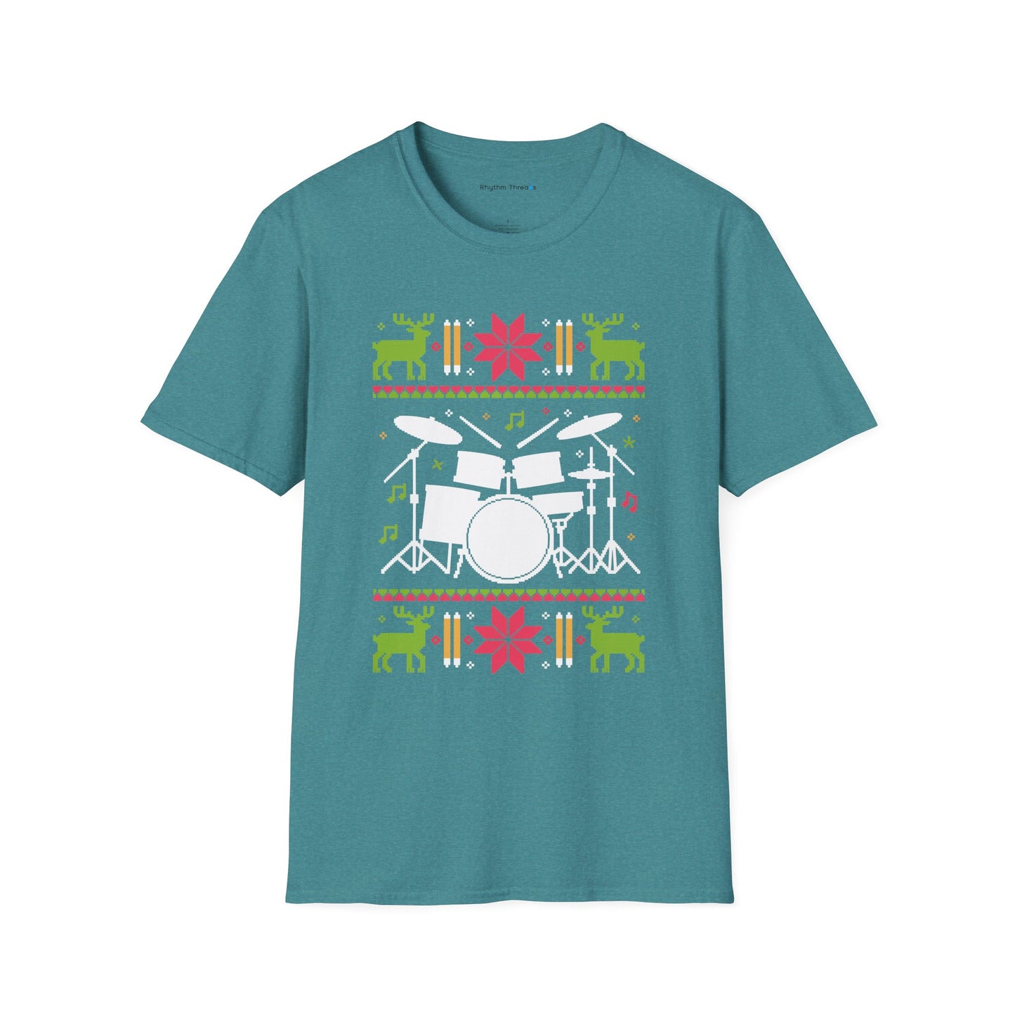 Drumset Ugly Christmas Sweater Short Sleeve Shirt