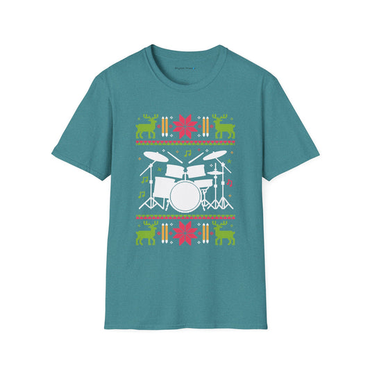Drumset Ugly Christmas Sweater Short Sleeve Shirt