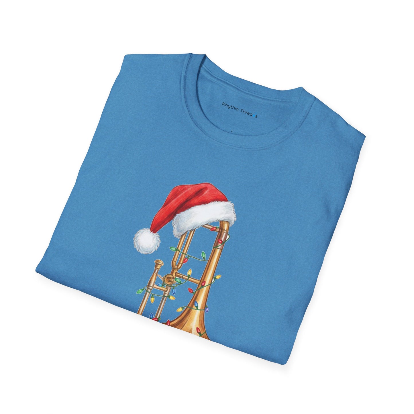 Trombone Christmas Light Santa Hat Shirt