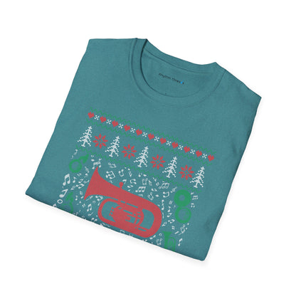 Joy Tuba World Tuba Ugly Christmas Sweater T-Shirt