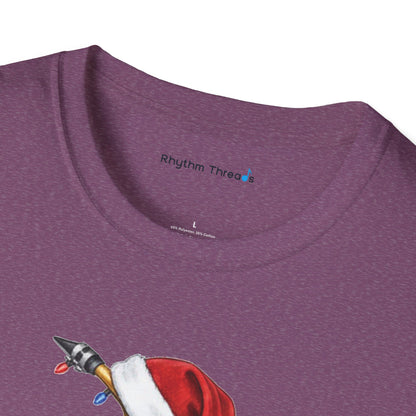 Saxophone Christmas Light Santa Hat Shirt