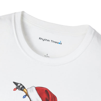 Saxophone Christmas Light Santa Hat Shirt