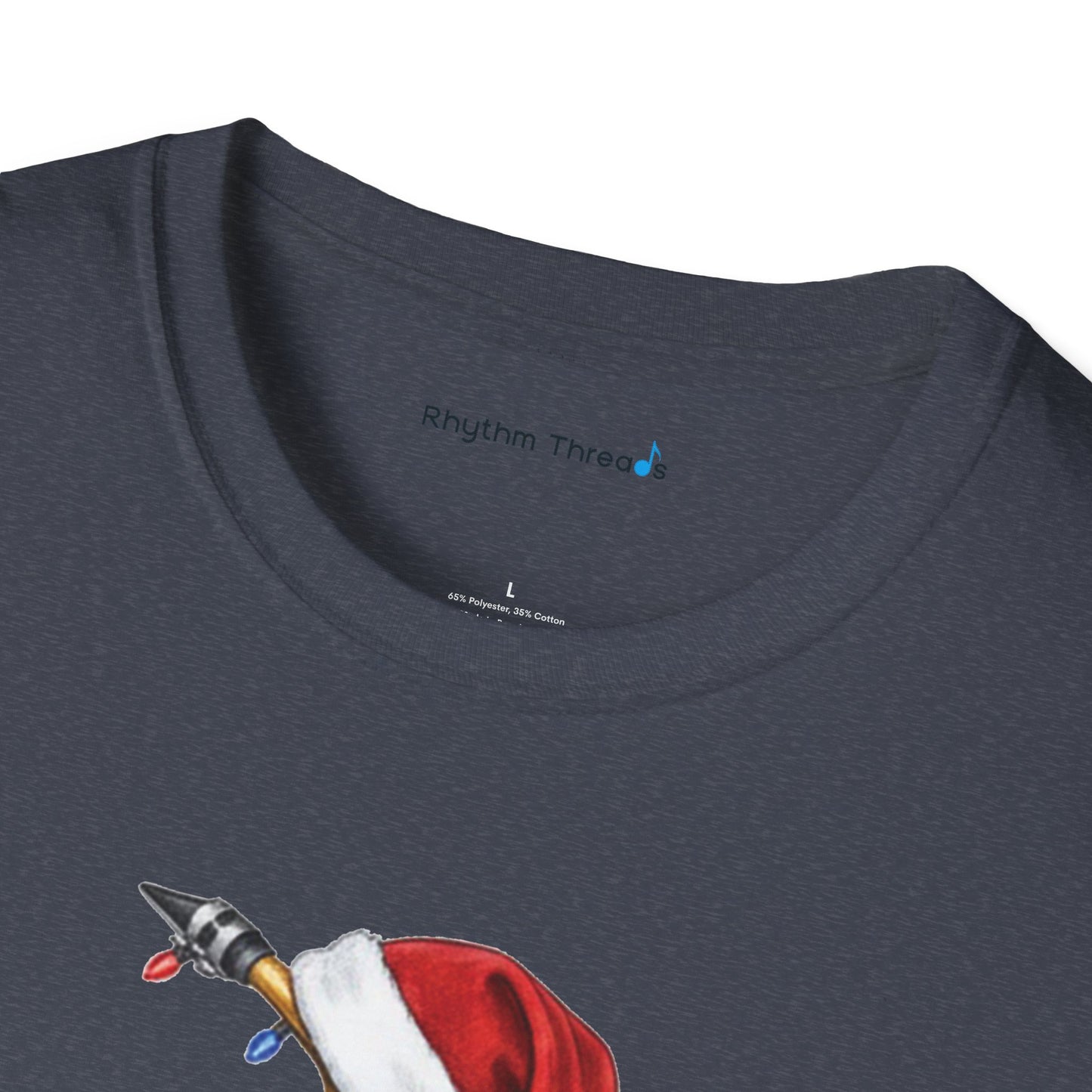 Saxophone Christmas Light Santa Hat Shirt