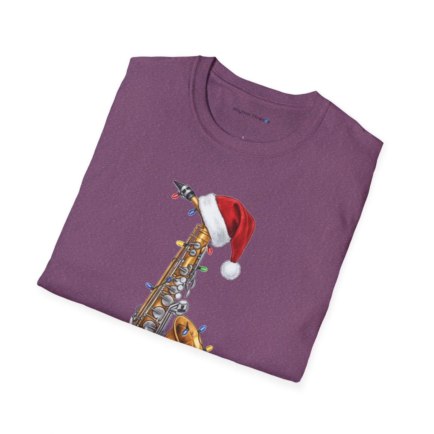 Saxophone Christmas Light Santa Hat Shirt