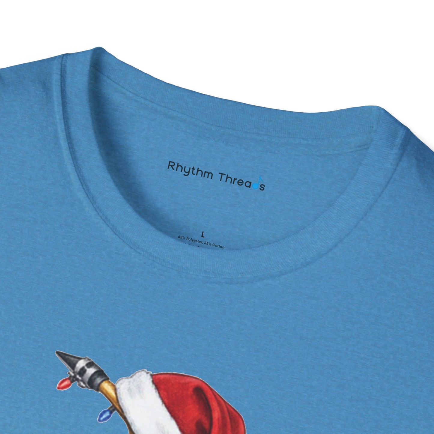 Saxophone Christmas Light Santa Hat Shirt