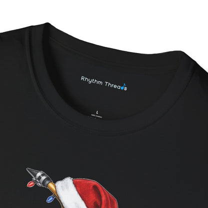 Saxophone Christmas Light Santa Hat Shirt