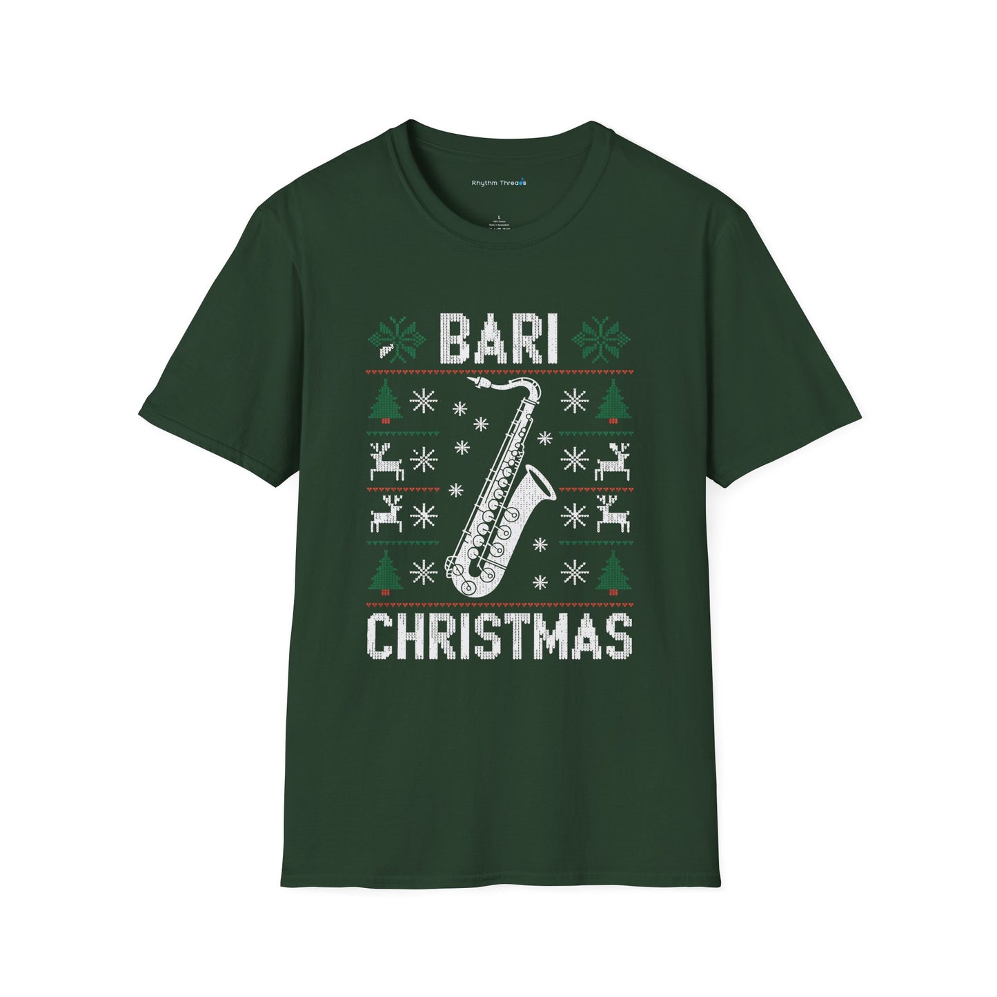Bari Christmas Saxophone Ugly Christmas Shirt